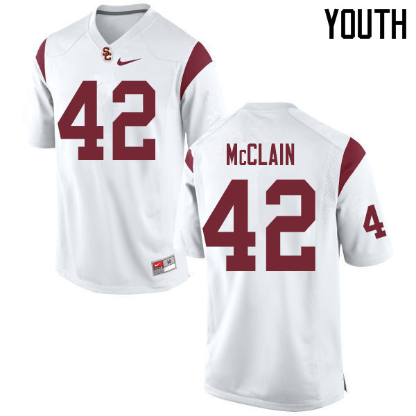 Youth #42 Abdul-Malik McClain USC Trojans College Football Jerseys Sale-White - Click Image to Close